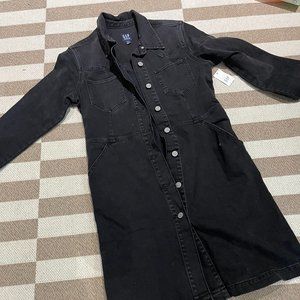 Gap Black Denim Western Buttondown Dress
